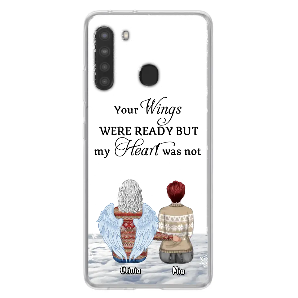 Personalized Memorial Phone Case - Up to 5 People - Gift Idea For Family - Your Wings Were Ready But My Heart Was Not - Case For iPhone/Samsung