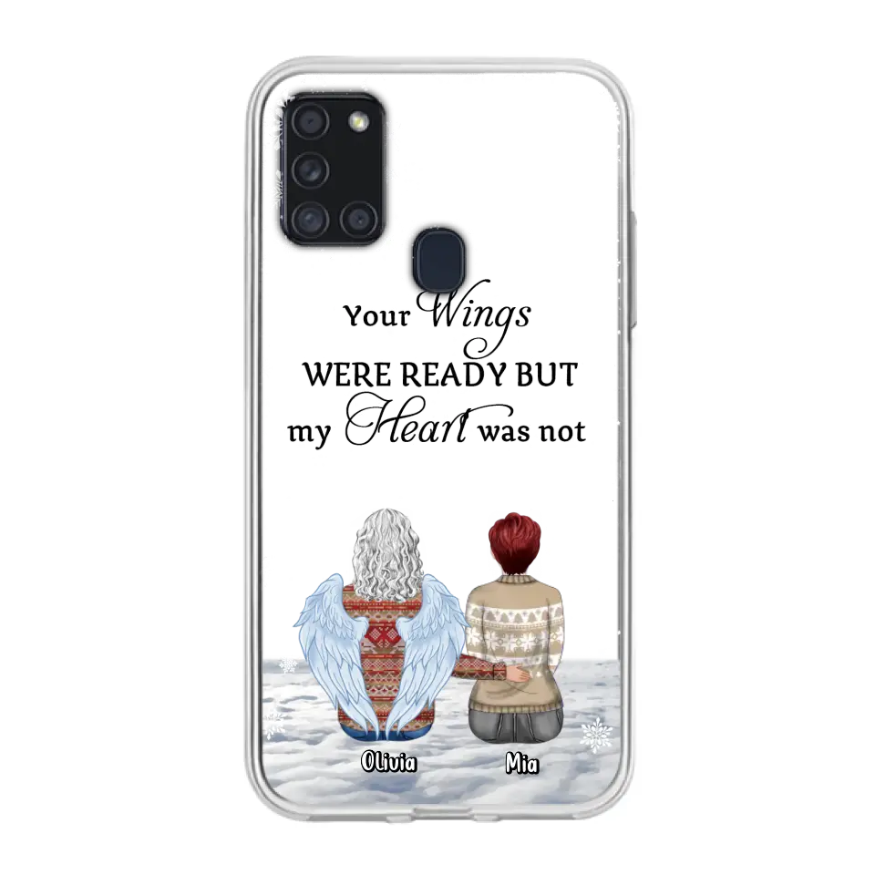 Personalized Memorial Phone Case - Up to 5 People - Gift Idea For Family - Your Wings Were Ready But My Heart Was Not - Case For iPhone/Samsung