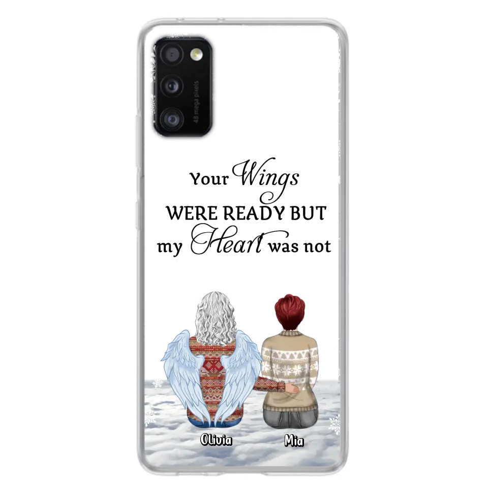 Personalized Memorial Phone Case - Up to 5 People - Gift Idea For Family - Your Wings Were Ready But My Heart Was Not - Case For iPhone/Samsung
