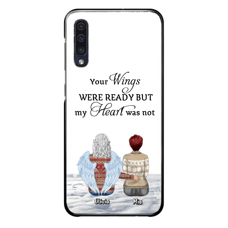 Personalized Memorial Phone Case - Up to 5 People - Gift Idea For Family - Your Wings Were Ready But My Heart Was Not - Case For iPhone/Samsung