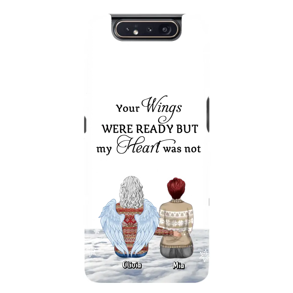 Personalized Memorial Phone Case - Up to 5 People - Gift Idea For Family - Your Wings Were Ready But My Heart Was Not - Case For iPhone/Samsung