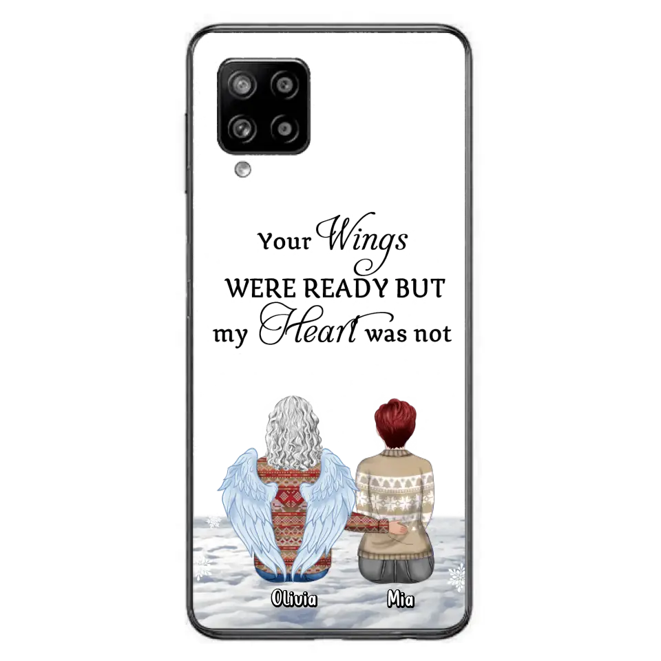 Personalized Memorial Phone Case - Up to 5 People - Gift Idea For Family - Your Wings Were Ready But My Heart Was Not - Case For iPhone/Samsung