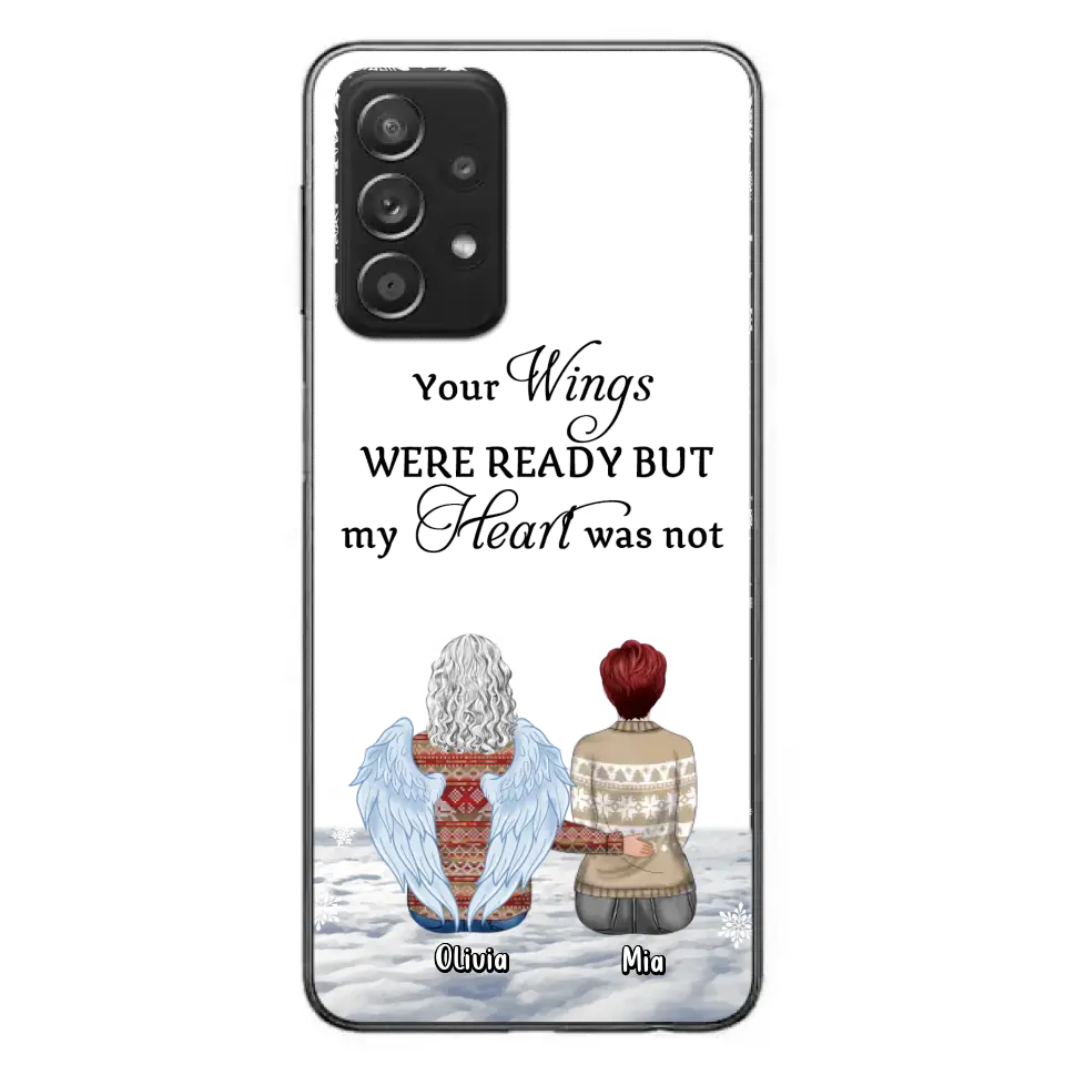 Personalized Memorial Phone Case - Up to 5 People - Gift Idea For Family - Your Wings Were Ready But My Heart Was Not - Case For iPhone/Samsung