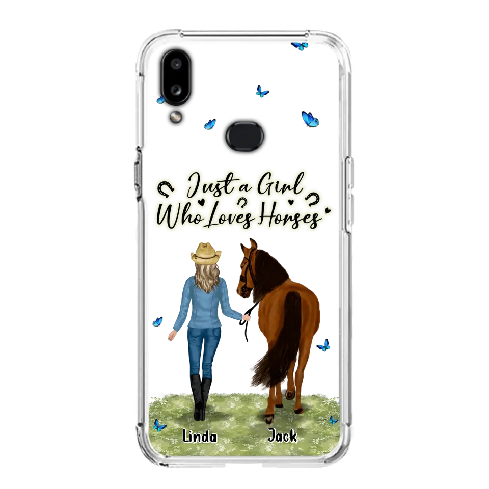 Personalized Horse Girl Phone Case - Up to 6 Horses - Gift Idea for Horse Lovers - Just A Girl Who Loves Horses - Case for iPhone/Samsung