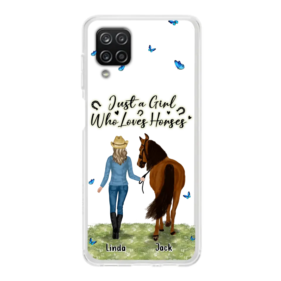 Personalized Horse Girl Phone Case - Up to 6 Horses - Gift Idea for Horse Lovers - Just A Girl Who Loves Horses - Case for iPhone/Samsung
