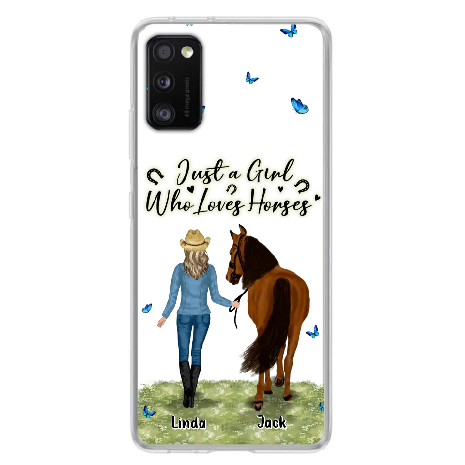 Personalized Horse Girl Phone Case - Up to 6 Horses - Gift Idea for Horse Lovers - Just A Girl Who Loves Horses - Case for iPhone/Samsung