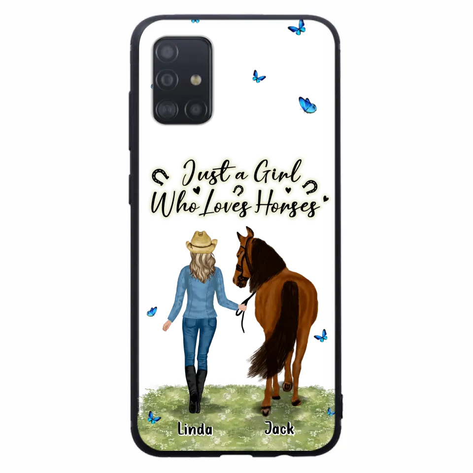 Personalized Horse Girl Phone Case - Up to 6 Horses - Gift Idea for Horse Lovers - Just A Girl Who Loves Horses - Case for iPhone/Samsung