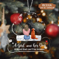 Personalized Memorial Pet Acrylic Ornament - Up to 5 Dogs - Christmas Gift Idea for Dog/Cat/Rabbit Owners - A Girl And Her Dog A Bond That Can't Be Broken