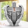Personalized Memorial Wings Acrylic Plaque - Upload Photo - Memorial Gift Idea For Christmas/Family Member - God Has You In His Arms I Have You In My Heart