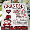 Personalized Grandma Quilt/Fleece Throw Blanket - Gift Idea For Grandma - Up to 4 Grandkids - I'm Always In Your Heart