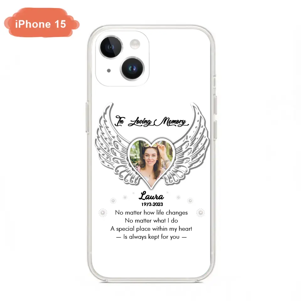 Personalized In Loving Memory Phone Case - Upload Photo - Memorial Gift Idea - Case For iPhone/Samsung - A Special Place Within My Heart Is Always Kept For You
