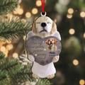 Personalized Dog Memorial Wooden Ornament - You Left Paw Prints Forever On My Heart - Upload Dog Photo - Memorial Gift Idea For Christmas/Dog Owner