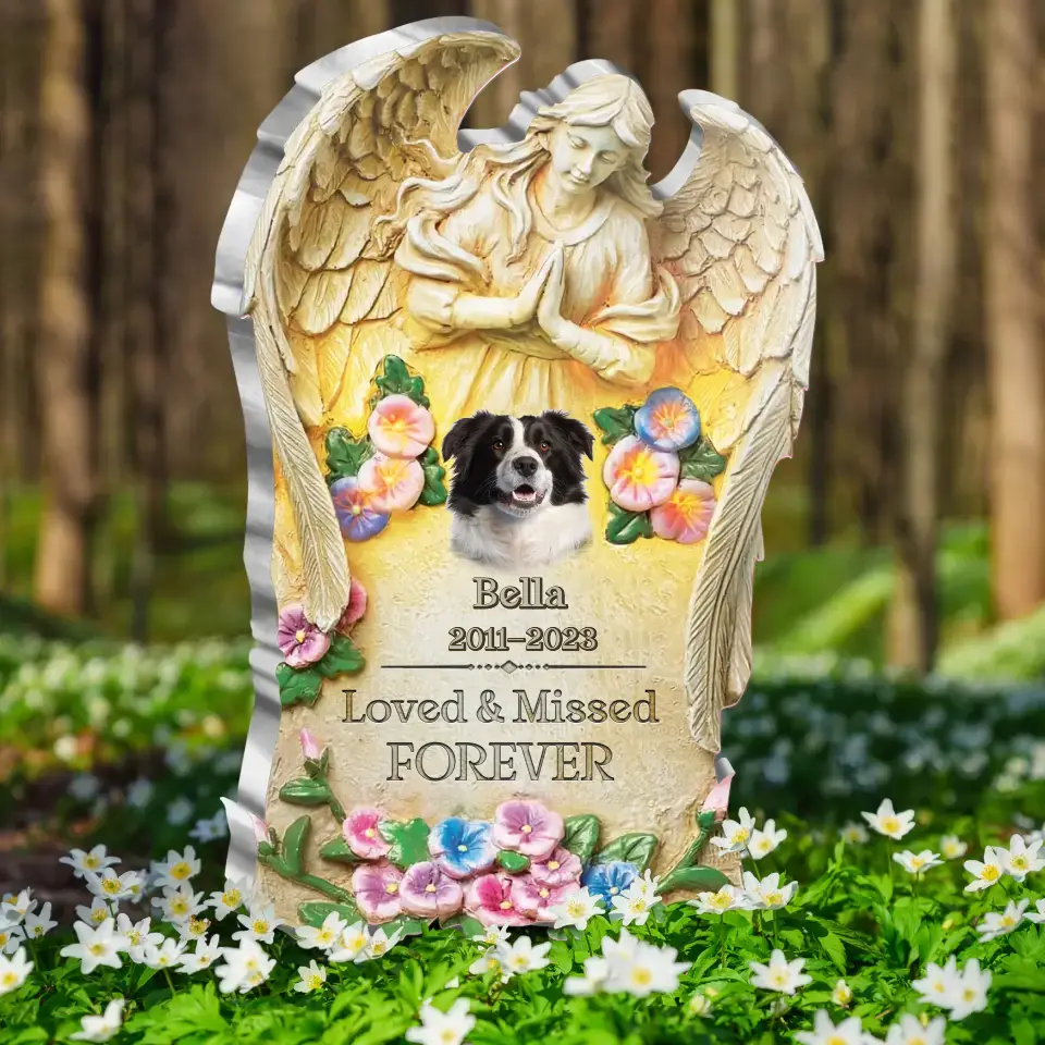 Personalized Memorial Acrylic Plaque - Upload Photo - Memorial Gift Idea For Christmas/Family Member/Pet Lover - Loved & Missed Forever