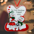 Custom Personalized Couple Acrylic Ornament - Gift Idea For Christmas/ Couple - Our First Christmas Engaged 2026