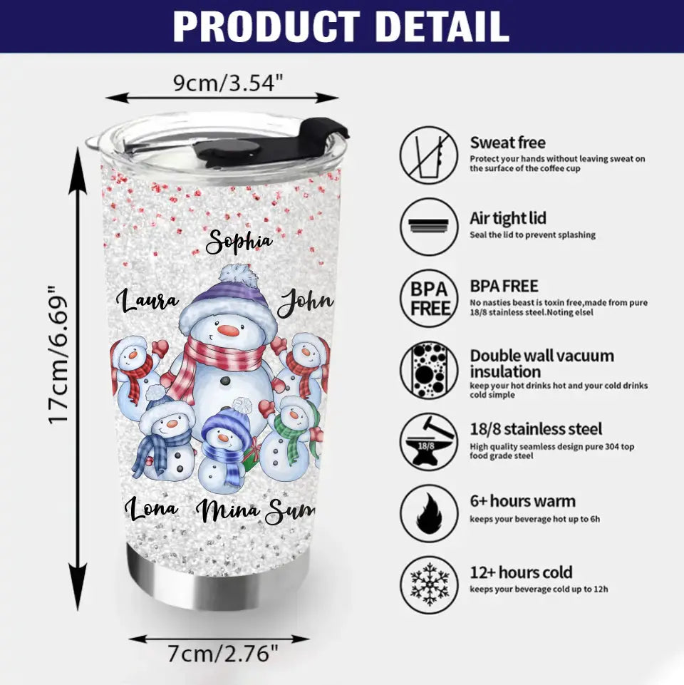 Personalized Grandma Tumbler - Gift Idea For Christmas  - Up to 5 Grandkids - My Grandkids Warm My Heart