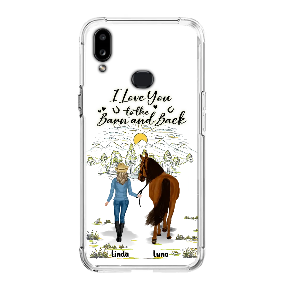 Personalized Horse Girl Phone Case - Up to 6 Horses - Gift Idea for Horse Lovers - I Love You To The Barn & Back - Case for iPhone/Samsung