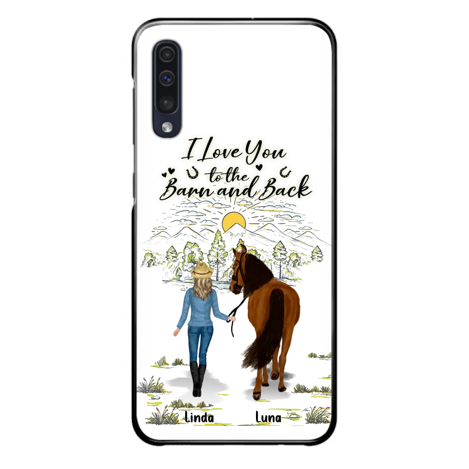 Personalized Horse Girl Phone Case - Up to 6 Horses - Gift Idea for Horse Lovers - I Love You To The Barn & Back - Case for iPhone/Samsung
