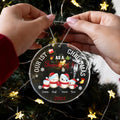 Personalized Family Circle Acrylic Ornament - Christmas Gift Idea For Couple/Family - Our 1st Christmas As A Family Of 3