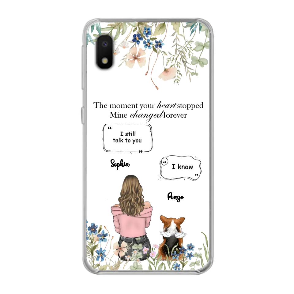 Personalized Memorial Dog Mom Phone Case - Up to 4 Dogs - Gift Idea for Dog Lovers/Owners - The Moment Your Heart Stopped Mine Changed Forever - Case For iPhone/Samsung