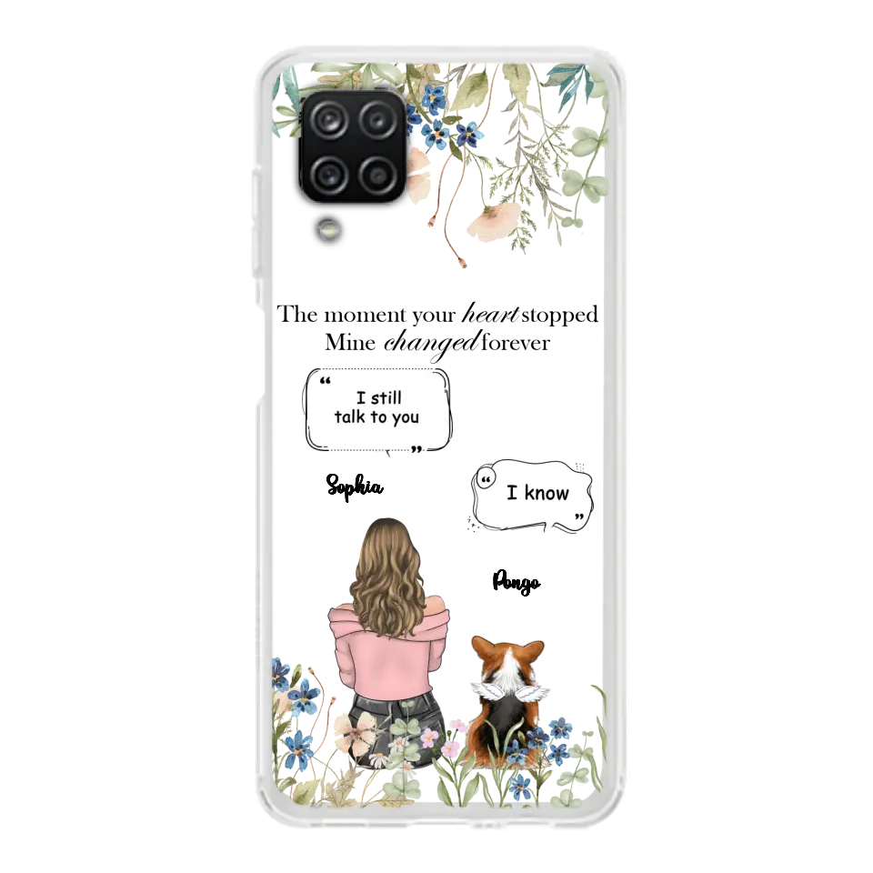 Personalized Memorial Dog Mom Phone Case - Up to 4 Dogs - Gift Idea for Dog Lovers/Owners - The Moment Your Heart Stopped Mine Changed Forever - Case For iPhone/Samsung