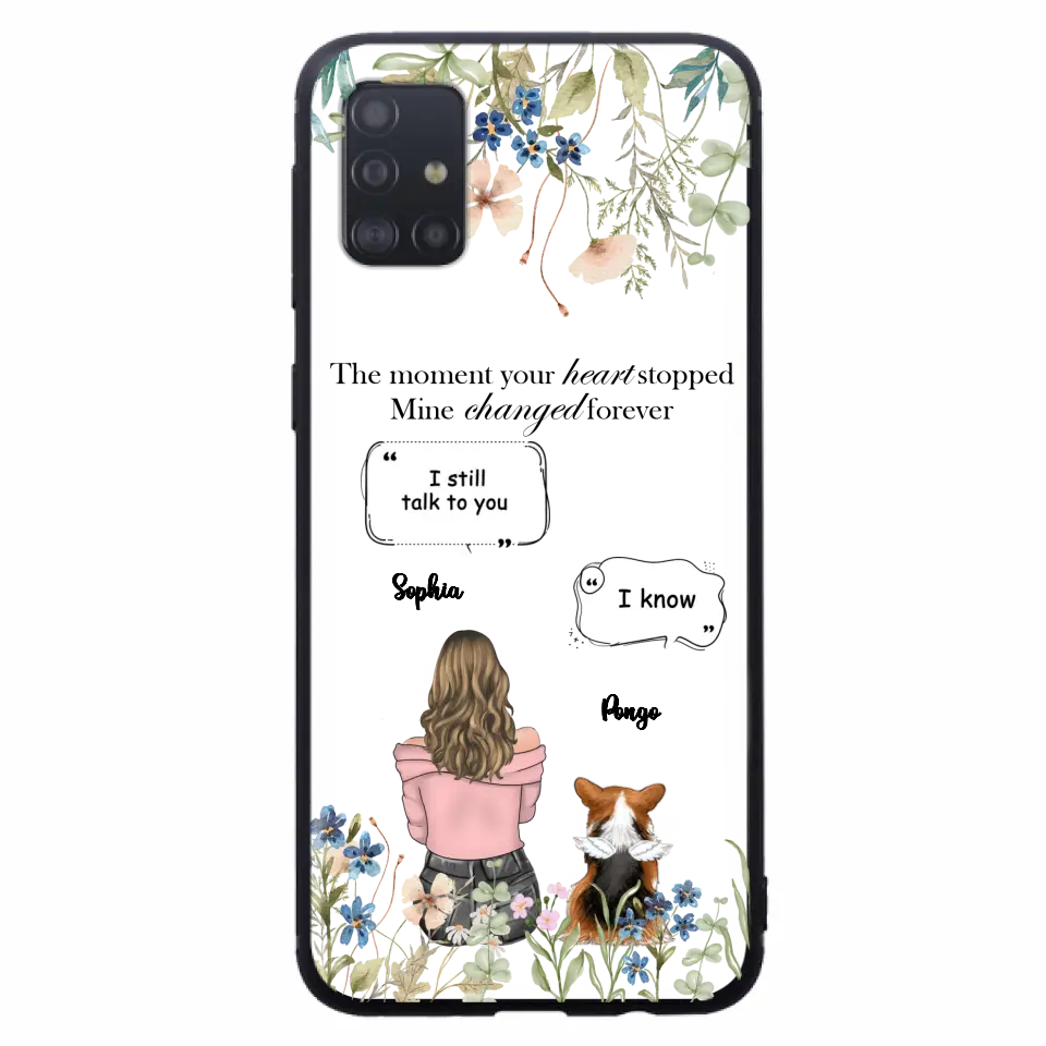 Personalized Memorial Dog Mom Phone Case - Up to 4 Dogs - Gift Idea for Dog Lovers/Owners - The Moment Your Heart Stopped Mine Changed Forever - Case For iPhone/Samsung