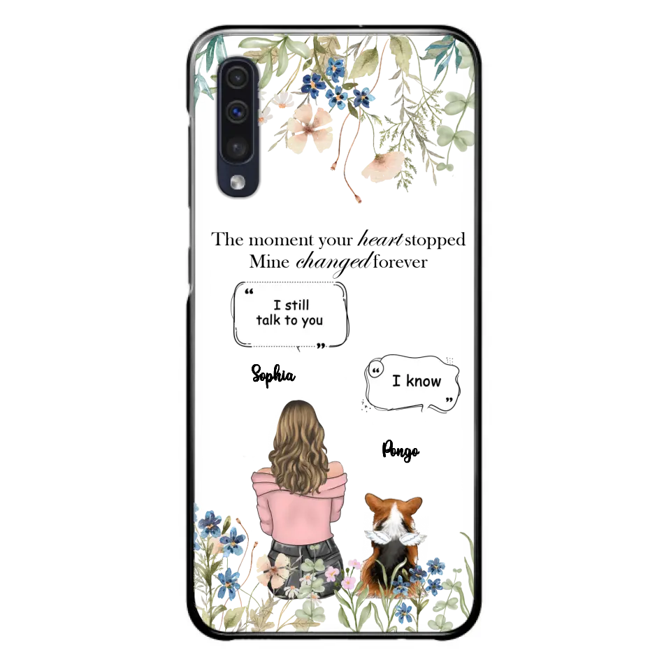 Personalized Memorial Dog Mom Phone Case - Up to 4 Dogs - Gift Idea for Dog Lovers/Owners - The Moment Your Heart Stopped Mine Changed Forever - Case For iPhone/Samsung