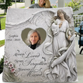 Personalized Memorial Fleece Throw Blanket & Quilt - Upload Photo - Memorial Gift Idea For Family Member - Always Loved Never Forgotten Forever Missed