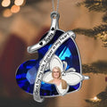 Personalized Memorial Photo Aluminum Ornament - Memorial Gift Idea for Christmas - Once By My Side Forever In My Heart