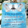 Personalized Memorial Fleece Throw Blanket & Quilt - Upload Photo - Memorial Gift Idea For Family Member - A Hug From Heaven