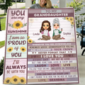 Personalized To My Granddaughter Fleece Throw Blanket & Quilt - Gift Idea For Granddaughter - You Are My Sunshine
