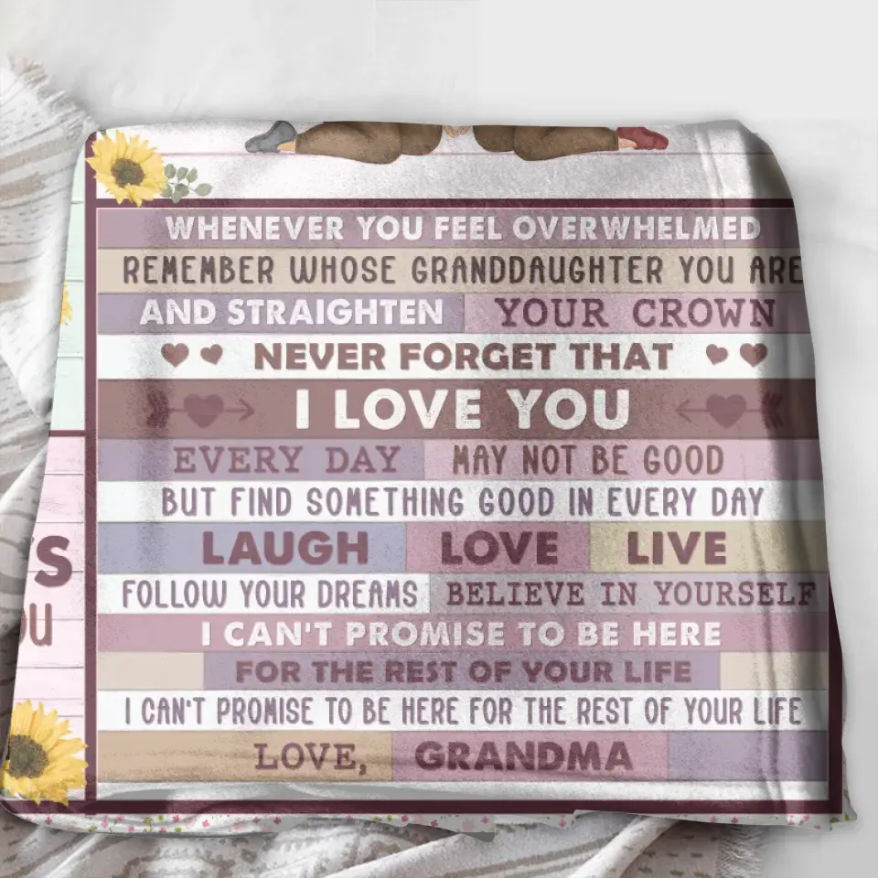 Personalized To My Granddaughter Fleece Throw Blanket & Quilt - Gift Idea For Granddaughter - You Are My Sunshine