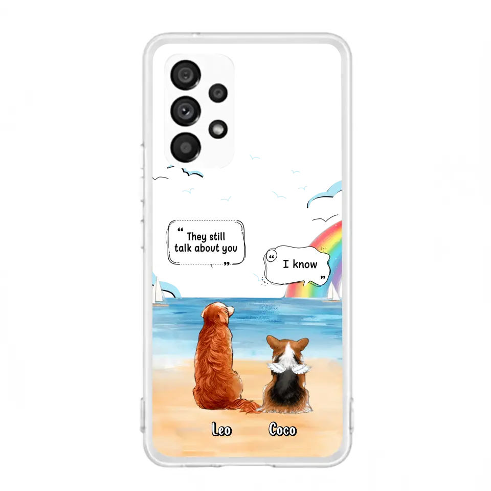 Personalized Memorial Pet Phone Case - Upto 4 Pets - Memorial Gift Idea for Dog/Cat Lovers - They Still Talk About You - Cases For iPhone/Samsung
