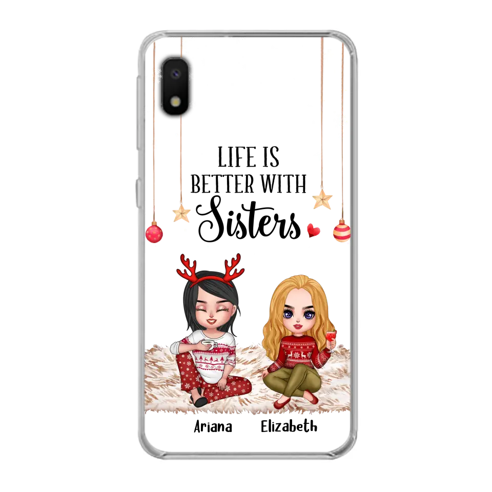 Personalized Besties Phone Case - Gift Idea For Friends/Sisters/Besties - Life Is Better With Sisters - Up to 5 People - Case For iPhone/Samsung