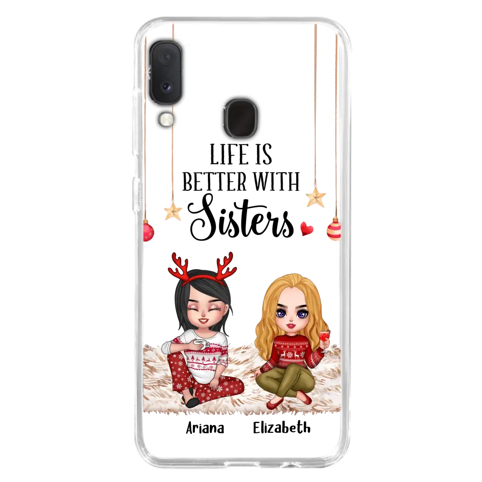 Personalized Besties Phone Case - Gift Idea For Friends/Sisters/Besties - Life Is Better With Sisters - Up to 5 People - Case For iPhone/Samsung