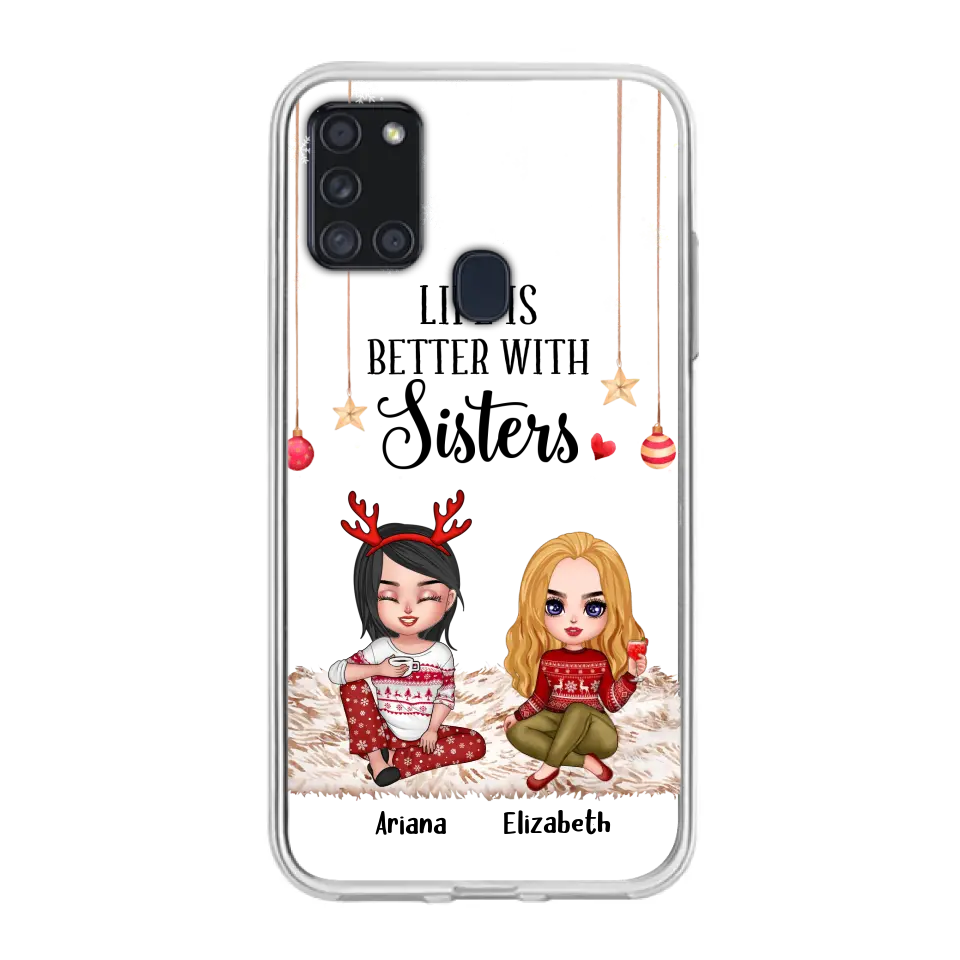 Personalized Besties Phone Case - Gift Idea For Friends/Sisters/Besties - Life Is Better With Sisters - Up to 5 People - Case For iPhone/Samsung