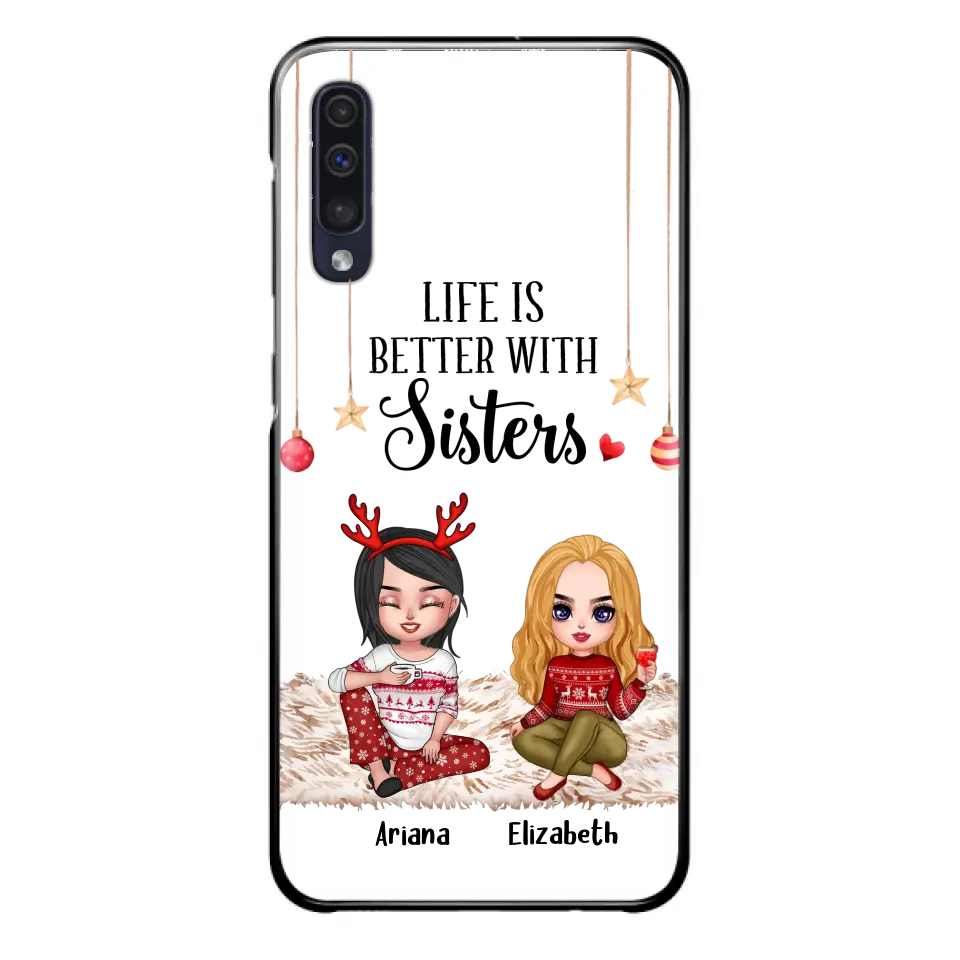 Personalized Besties Phone Case - Gift Idea For Friends/Sisters/Besties - Life Is Better With Sisters - Up to 5 People - Case For iPhone/Samsung