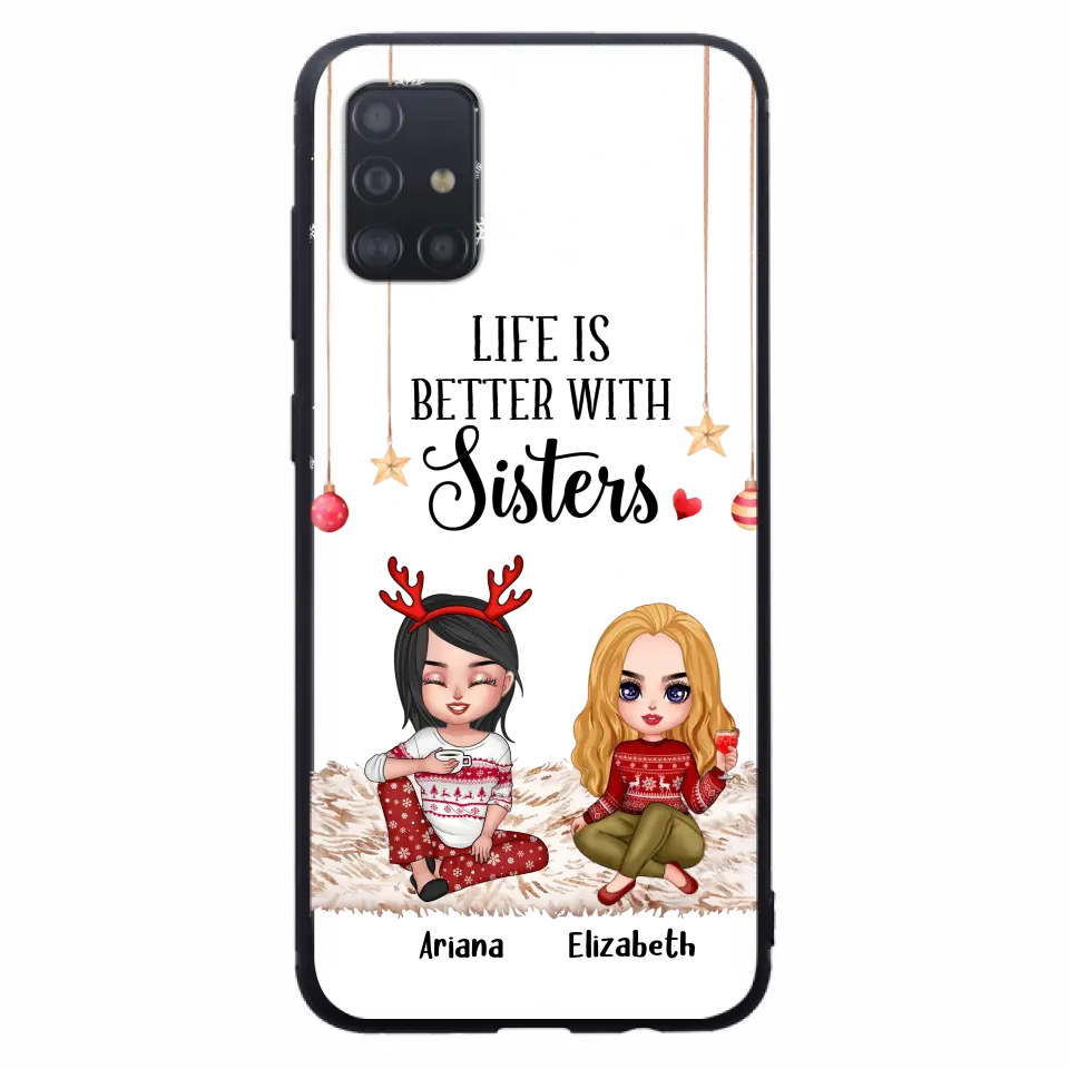 Personalized Besties Phone Case - Gift Idea For Friends/Sisters/Besties - Life Is Better With Sisters - Up to 5 People - Case For iPhone/Samsung
