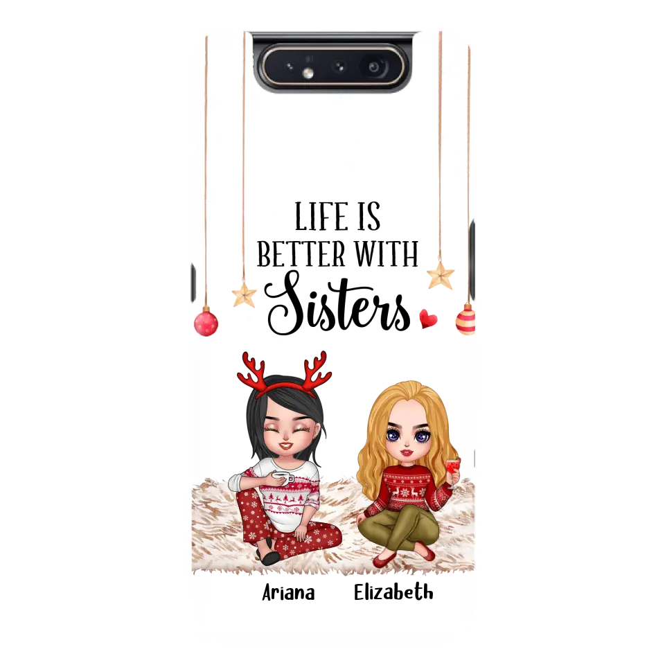 Personalized Besties Phone Case - Gift Idea For Friends/Sisters/Besties - Life Is Better With Sisters - Up to 5 People - Case For iPhone/Samsung