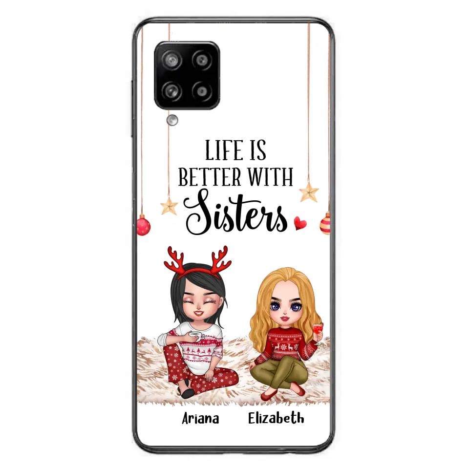 Personalized Besties Phone Case - Gift Idea For Friends/Sisters/Besties - Life Is Better With Sisters - Up to 5 People - Case For iPhone/Samsung