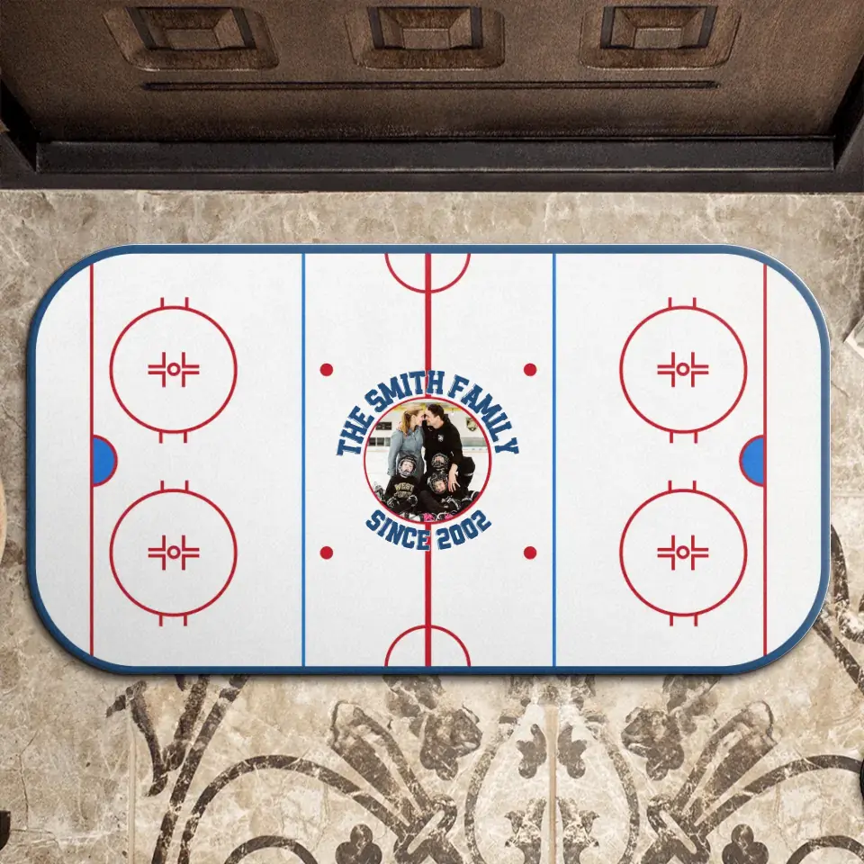 Custom Personalized Ice Hockey Rug - Gift Idea For Ice Hockey Lover/ Family Gift