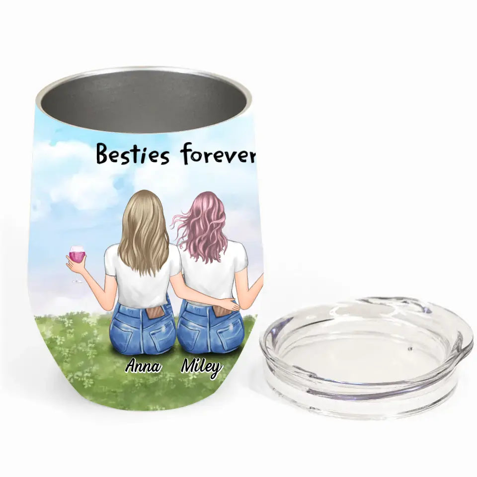 Personalized Friend Wine Tumbler - Gift Idea For Friend/Sister - I Wish You Lived Next Door