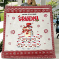 Personalized Grandma Fleece Throw Blanket/Quilt - Up to 10 Grandkids - Christmas Gift Idea for Grandma - Blessed To Be Called Grandma