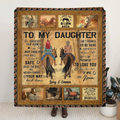 Personalized To My Daughter Horse Quilt/Fleece Throw Blanket - Gift Idea For Daughter/Horse Lovers - Never Forget Your Way Back Home