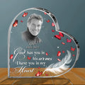 Custom Memorial Acrylic Plaque - Upload Photo - Memorial Gift Idea For Family - God Has You In His Arms I Have You In My Heart