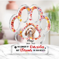 Personalized Paw Acrylic Plaque - Memorial Gift Idea For Dog Lovers - Upload Dog Photo - No Longer By Our Sides But Forever In Our Hearts