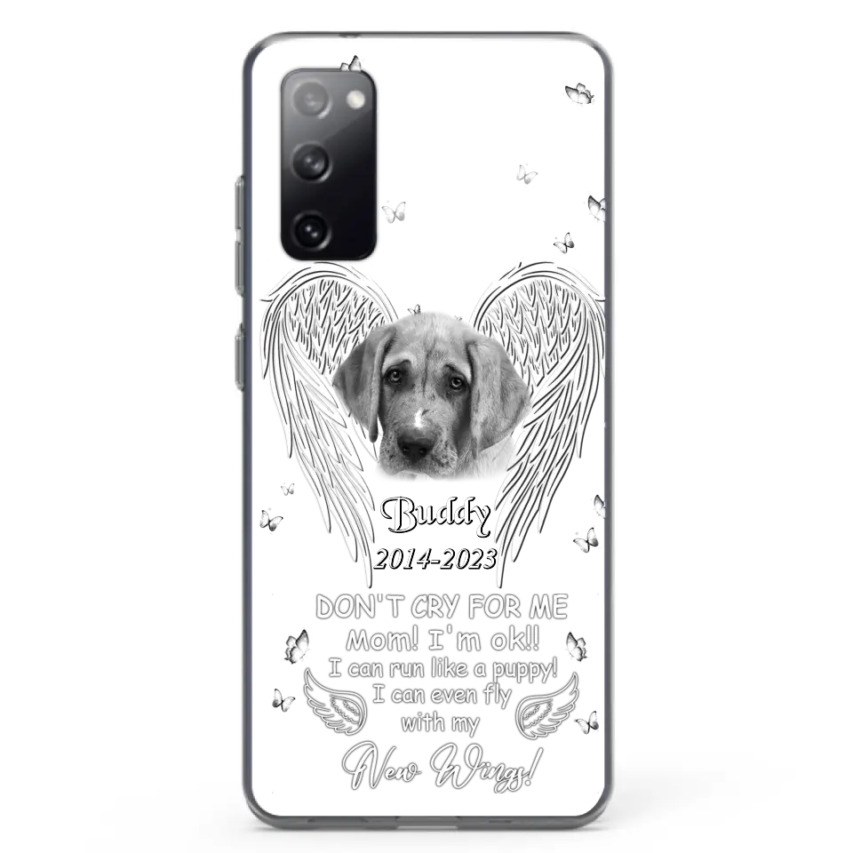 Custom Personalized Memorial Photo Phone Case - Memorial Gift Idea for Christmas - Don't Cry For Me Mom/Dad - Case For iPhone/Samsung