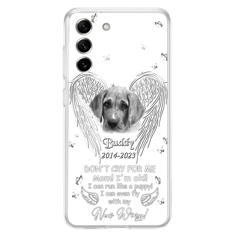 Custom Personalized Memorial Photo Phone Case - Memorial Gift Idea for Christmas - Don't Cry For Me Mom/Dad - Case For iPhone/Samsung