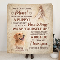 Personalized Memorial Dog Photo Quilt/Fleece Throw Blanket - Memorial Gift Idea for Dog Owners - Don't Cry For Me Mom! I'm Ok!
