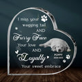 Personalized Memorial Dog Crystal Heart - Upload Photo - Memorial Gift Idea For Pet Lover - I Miss Your Wagging Tail And Furry Face