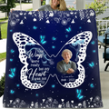 Personalized Memorial Fleece Throw Blanket & Quilt - Upload Photo - Memorial Gift Idea For Family Member - Your Wings Were Ready But My Heart Was Not